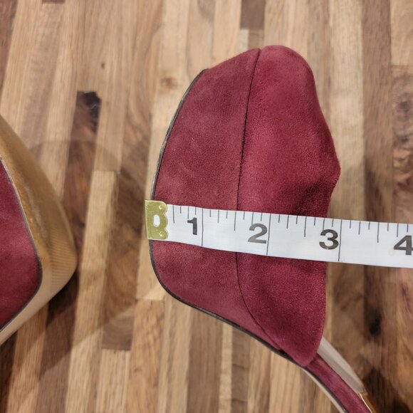 MICHAEL KORS HAVEN ANKLE STRAP CINNABAR WOMENS PLATFORM SUEDE SHOES - Picture 6 of 15